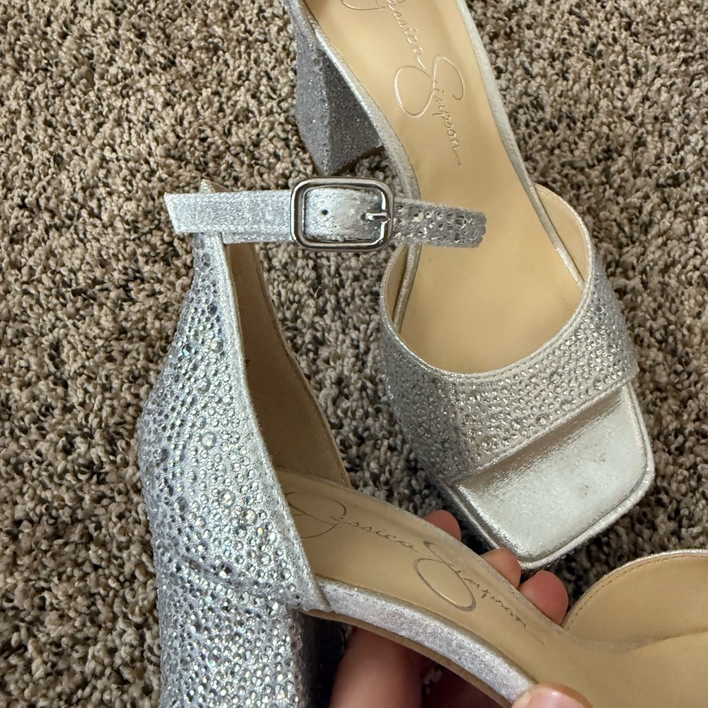 Jessica Simpson Glittering Silver Heels - Picture 3 of 8
